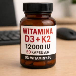 Witamina D3 K2 12 000 IU MK-7 – 50 kapsułek, naturalny suplement diety